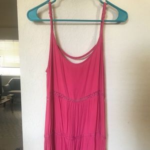 Pink Flowy Backless Dress